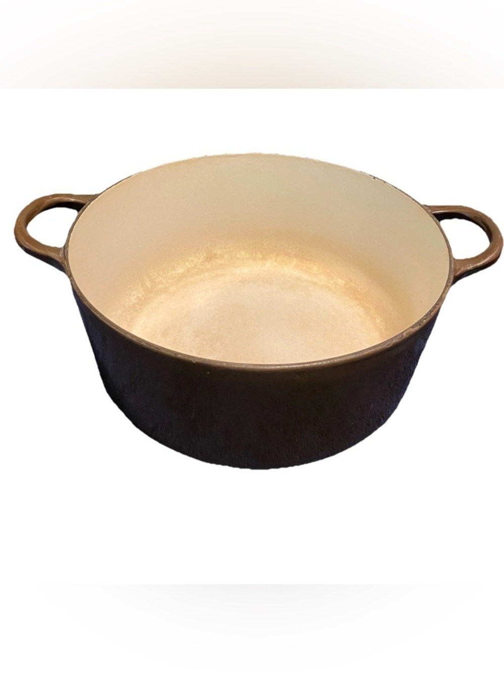 Vintage Le Creuset Chocolate Brown Enameled 4.5Qt Dutch Oven w Lid France HTF - Picture 7 of 8